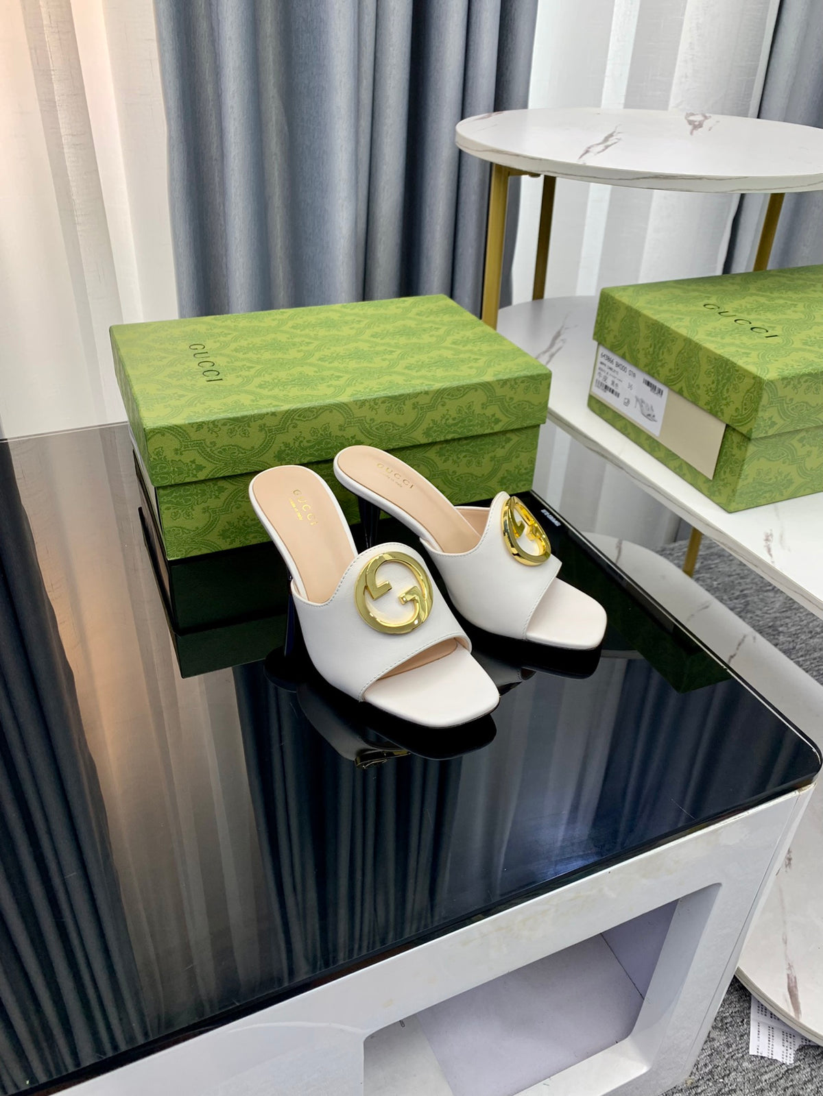 Gucc1 top fashion stiletto slippers 0724030804