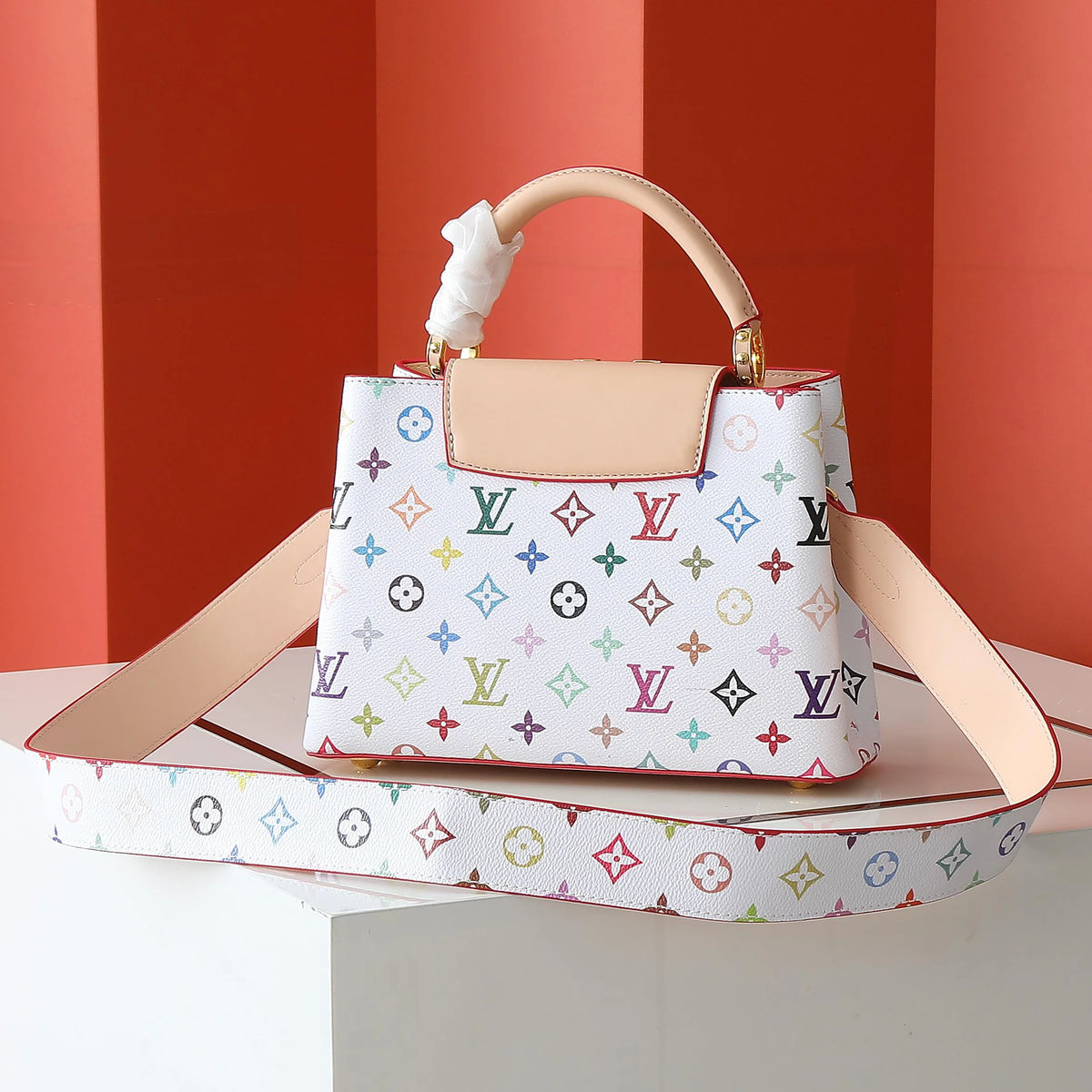 Litchi Wristlet Flap Head Women's Crossbody Bag 1025043004