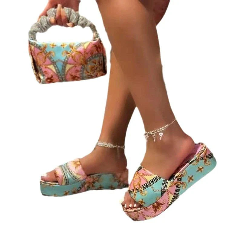 Fashionable All-match Slippers Women's Wedge Fish-mouth Platform Shoes 1024041209