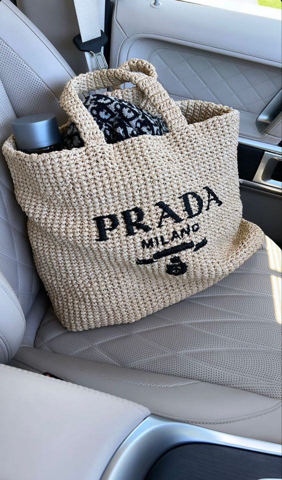 P Raffia Bag Handbag Beach Bag for Summer 0725031311