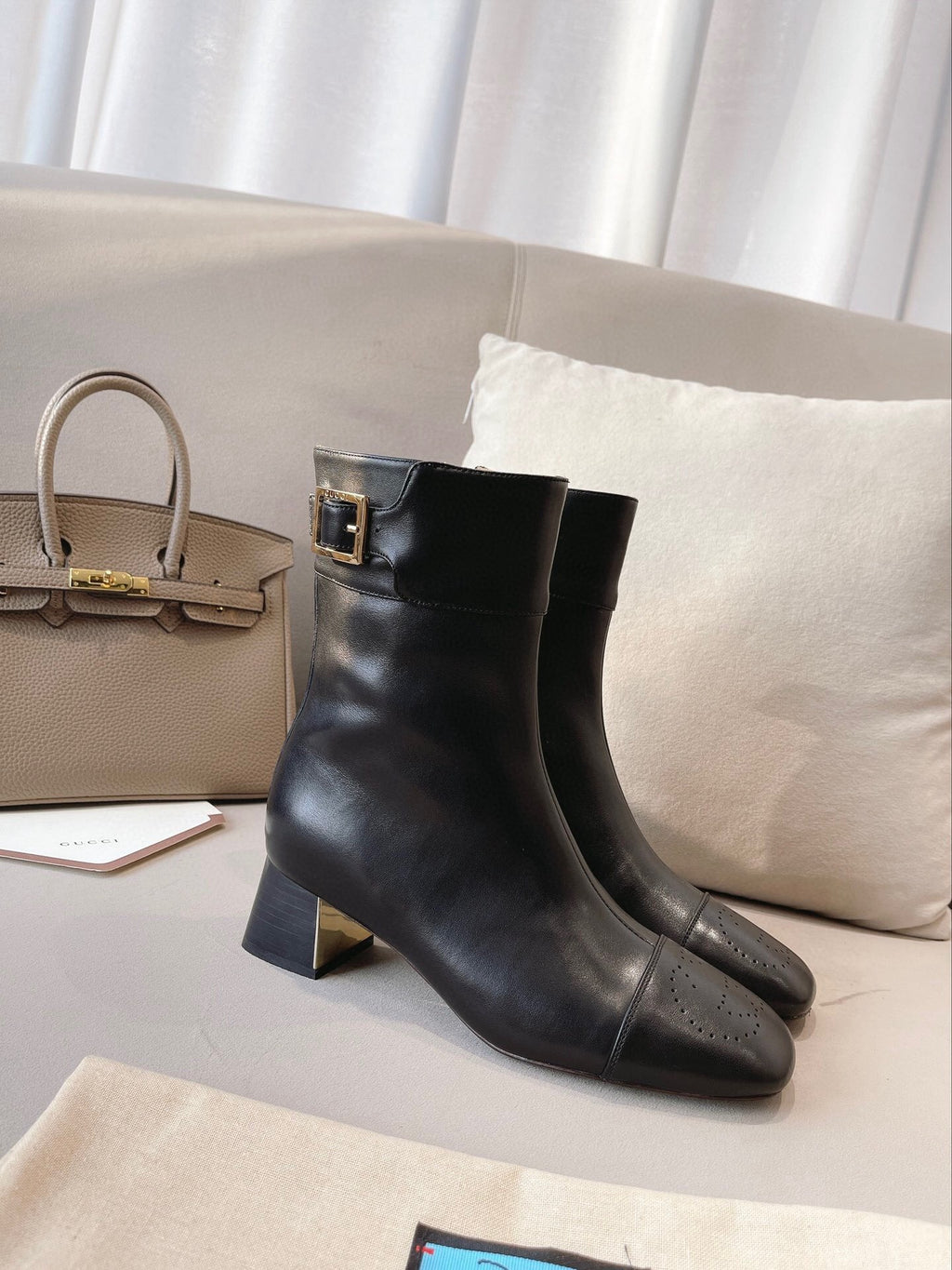 Fashion hollow  hollow carved print high heel boots 0724102314