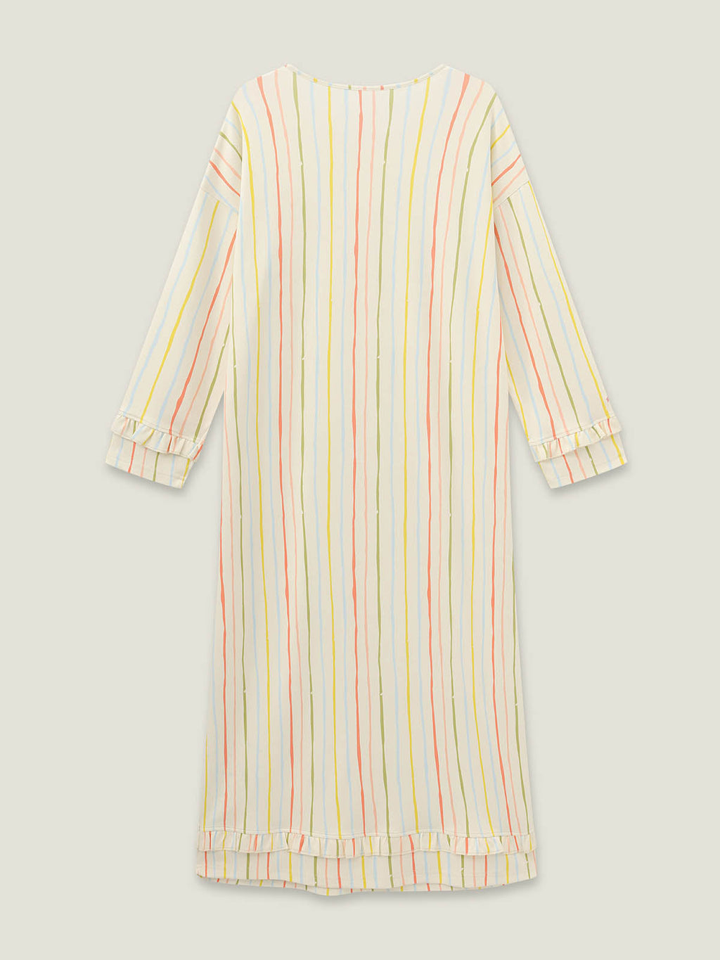 Cozy Nest Fluffy Colorful Striped Pajamas Dress
