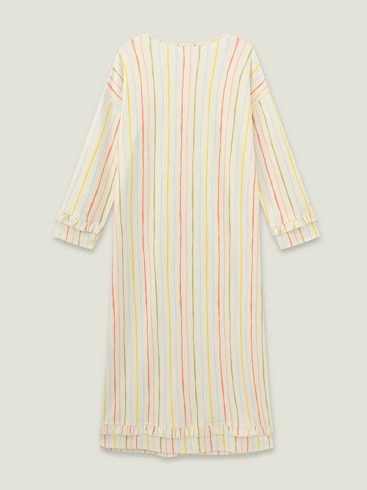 Cozy Nest Fluffy Colorful Striped Pajamas Dress