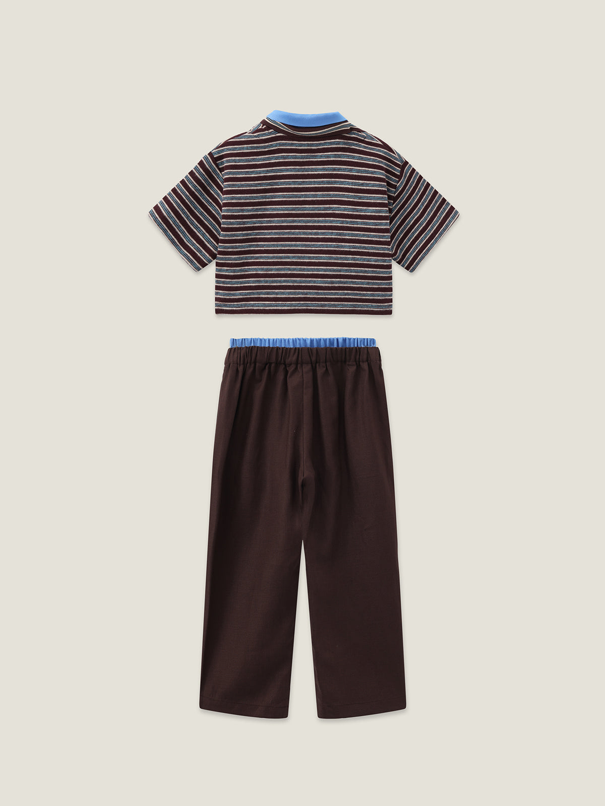 Kins Class Adults’ Striped Crop Tee & Pants Set