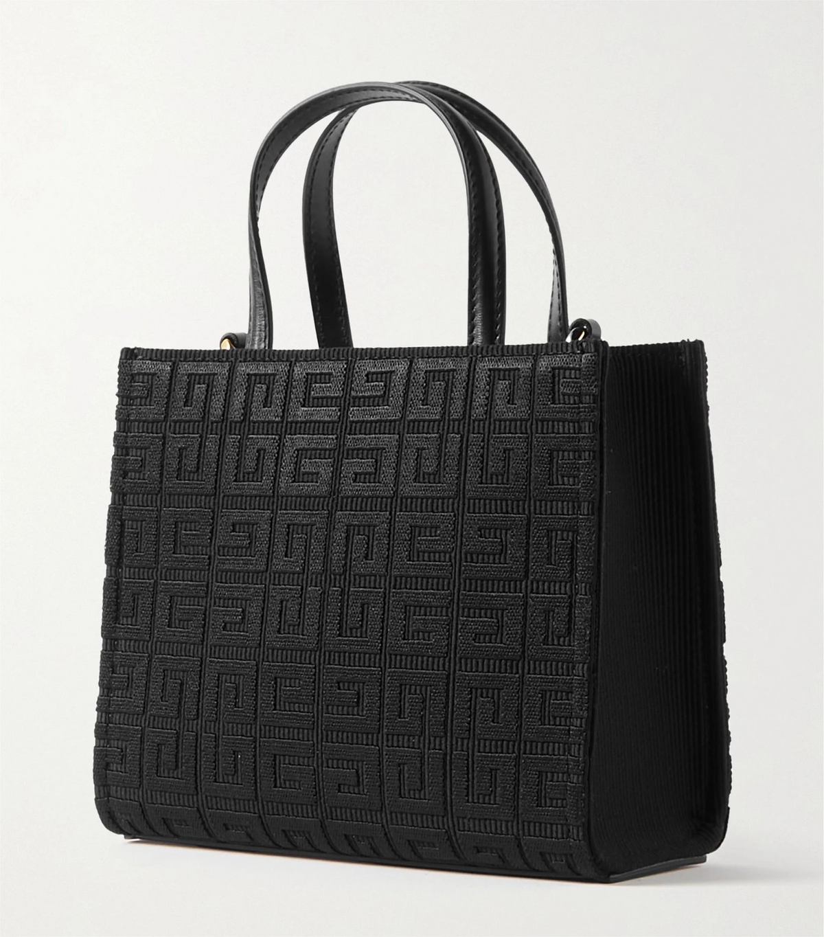 G-Tote mini leather-trimmed canvas-jacquard tote 0725031316