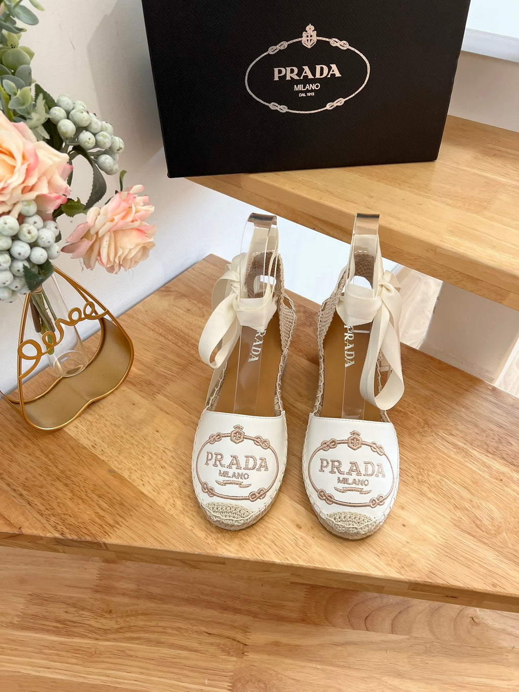 P Braided round toe wedge heel lace-up sandals bucket shoes 0724070903