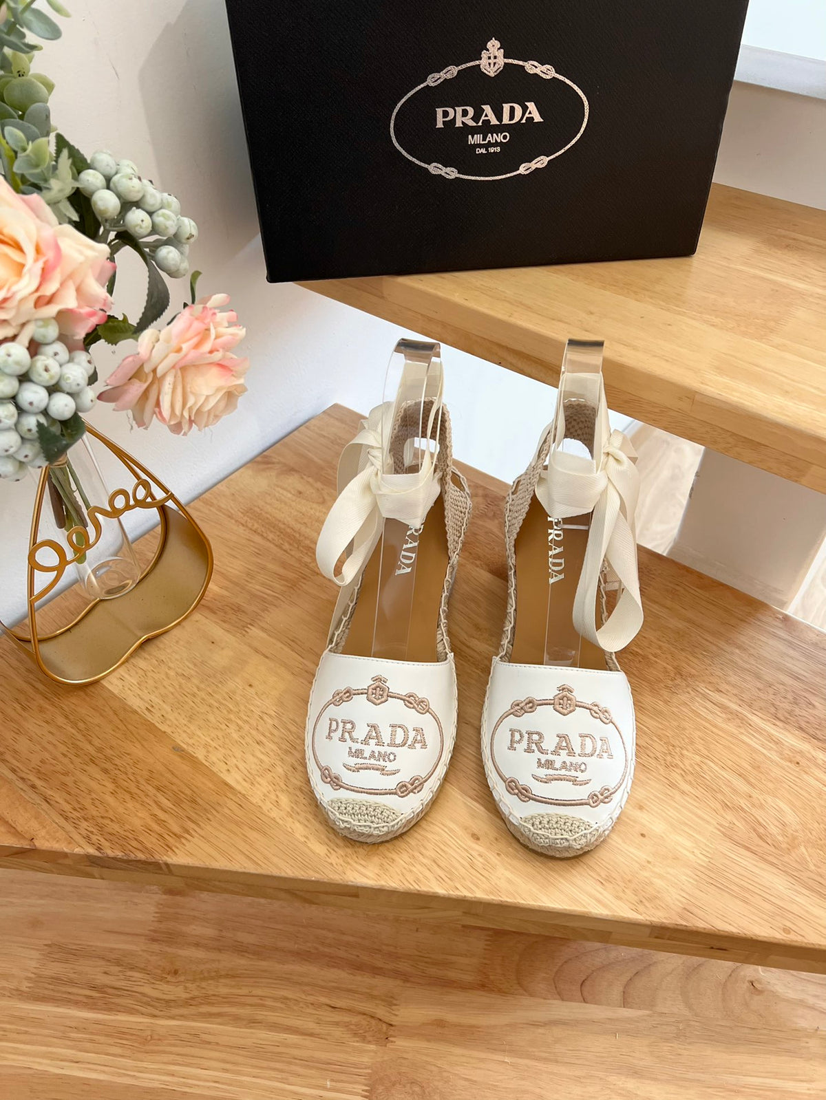 P Braided round toe wedge heel lace-up sandals bucket shoes 0724070903