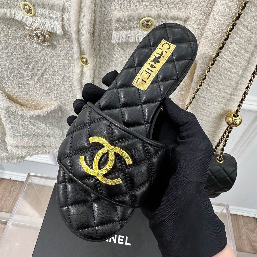 CN flat gold label slippers XC0723083005