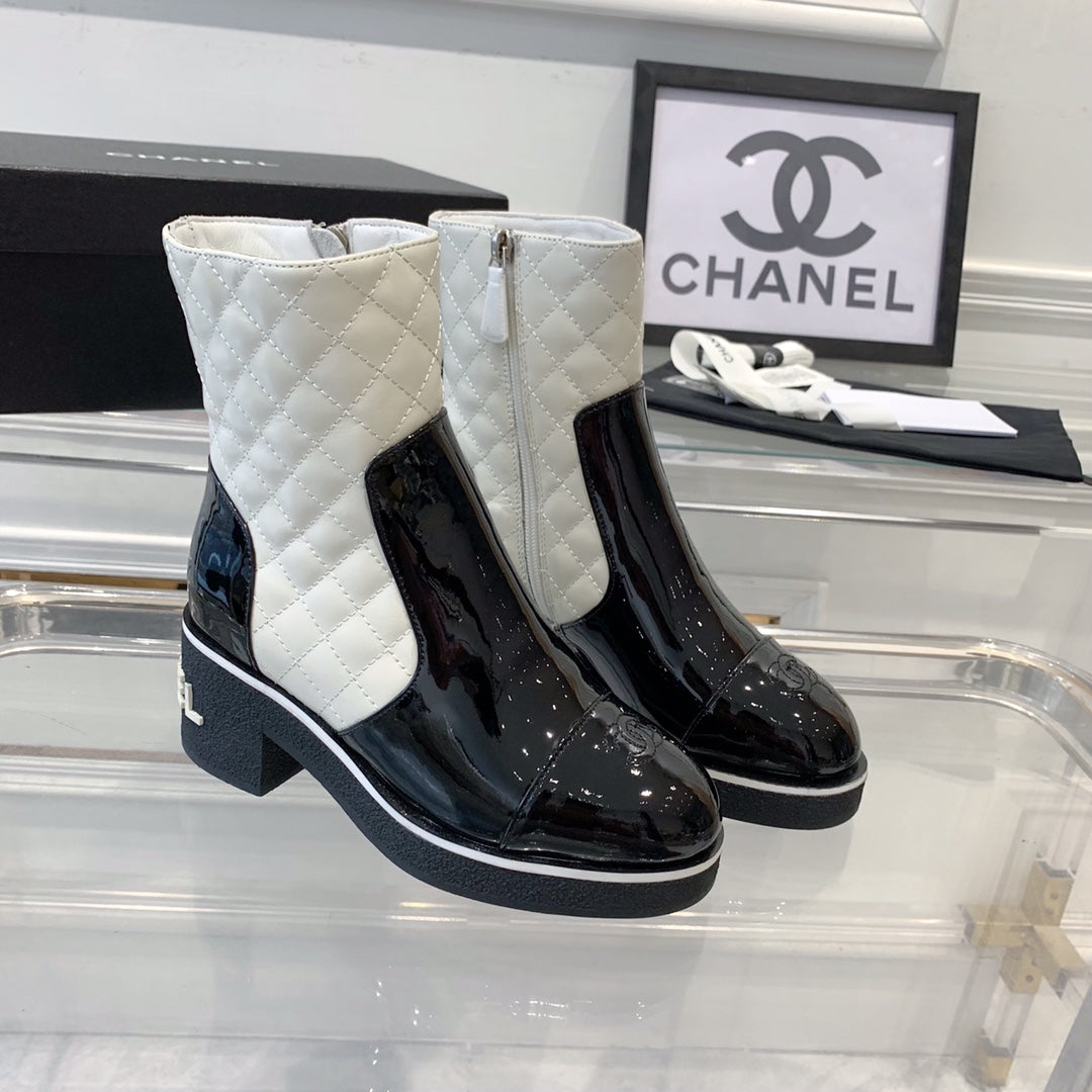 fashionable rhombus leather boots 0724102317
