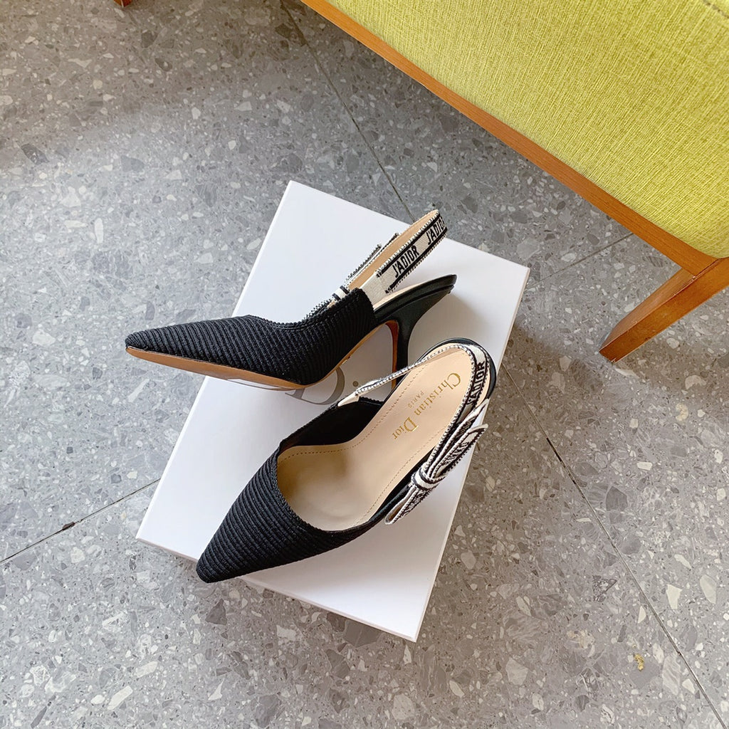 Dio Pointed bow letter ribbon slingback slingback shoes 0724070501