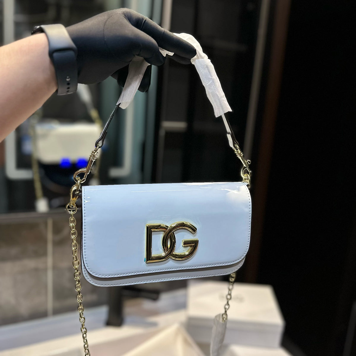 DG patent leather chain bag 0724050909