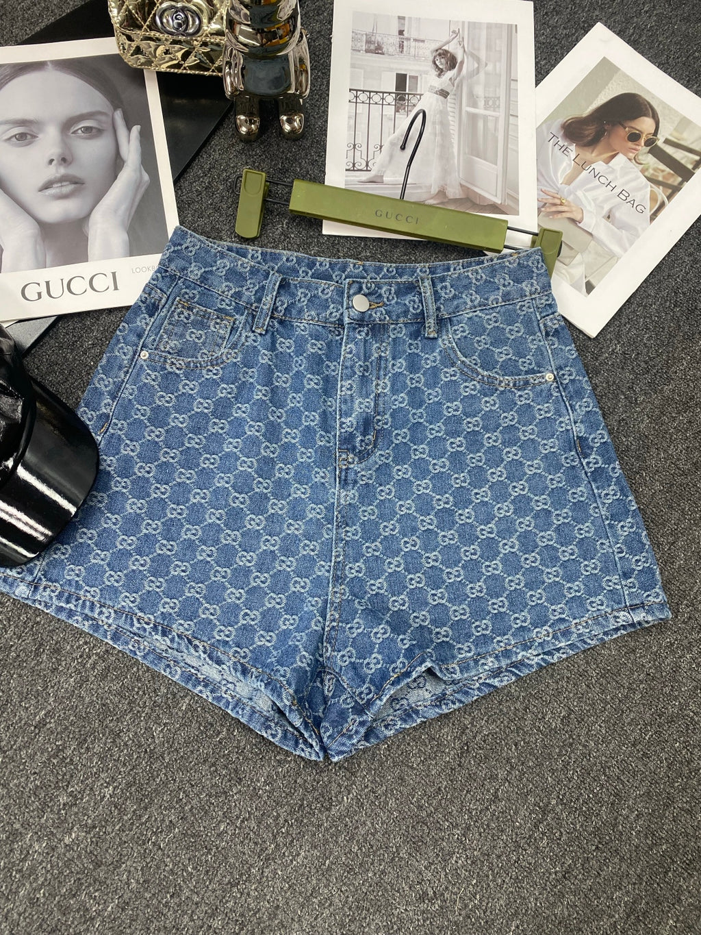 fashion print denim shorts 0725051908