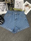 fashion print denim shorts 0725051908