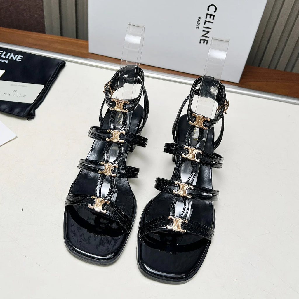 New fashion old flower thick slope heel sandals 1025051405
