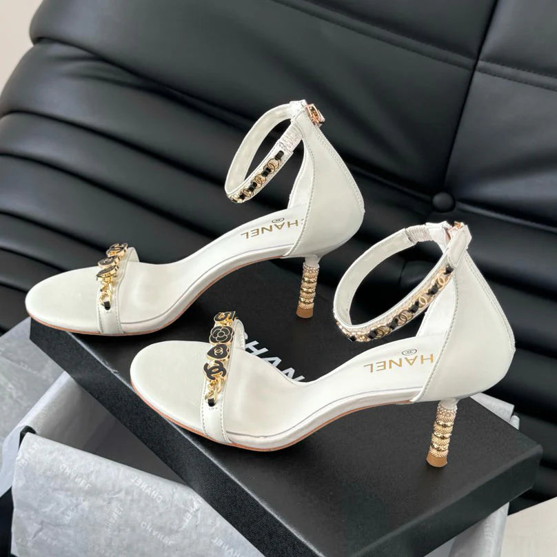 New hardware chain high-heeled sandals 1025042326