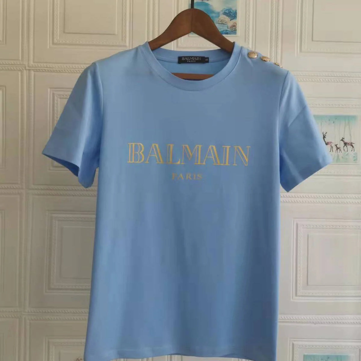 New Short Sleeve Bronzing Letter Cotton Loose T-Shirt 1024071806