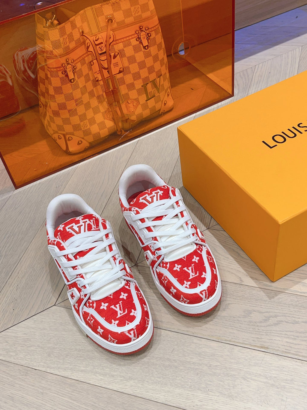 L couple limited series casual denim print sneakers 0725012402