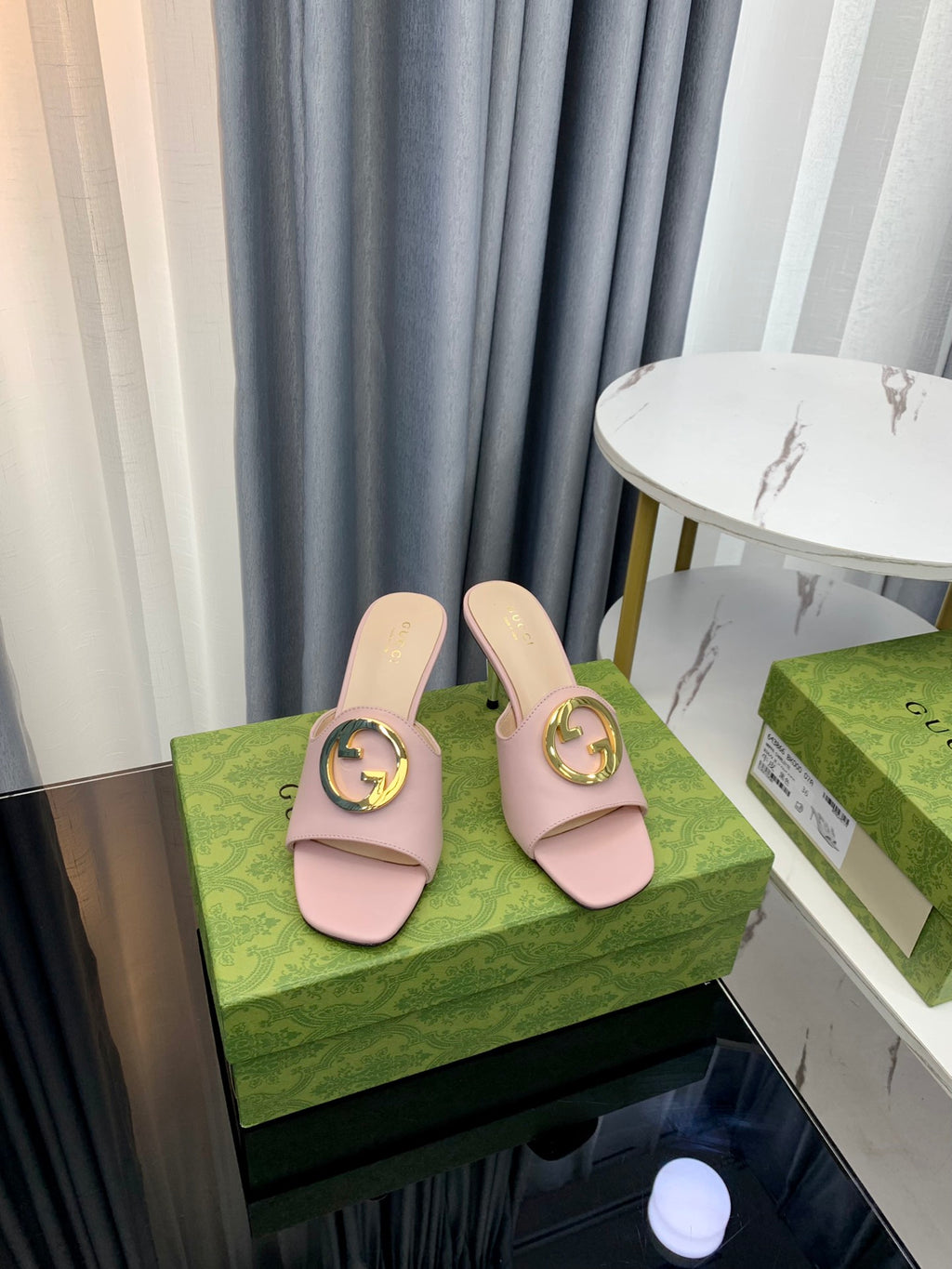 Gucc1 top fashion stiletto slippers 0724030804