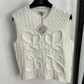 New Embroidered Cable-Knit Vest 1025102105