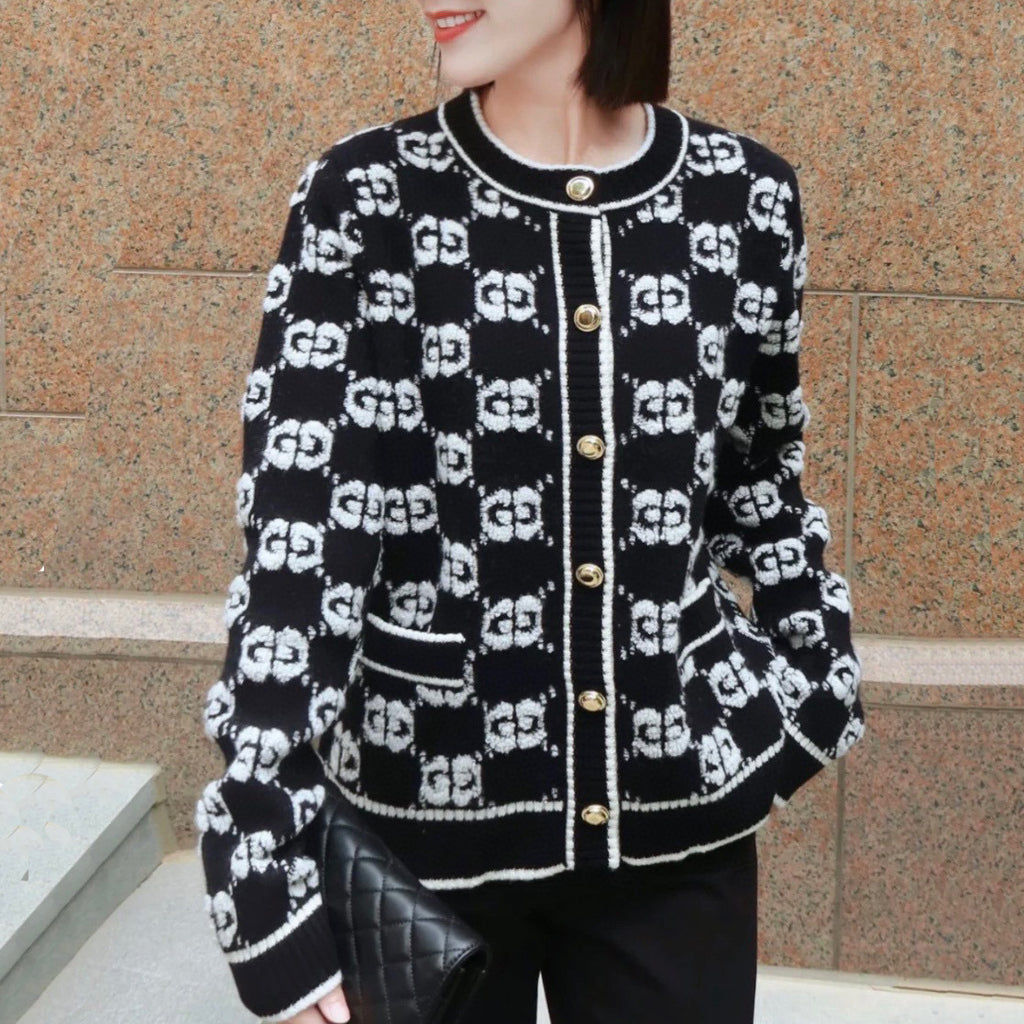 G Women's Fashion Printed Cardigan Sweater XC0723092604