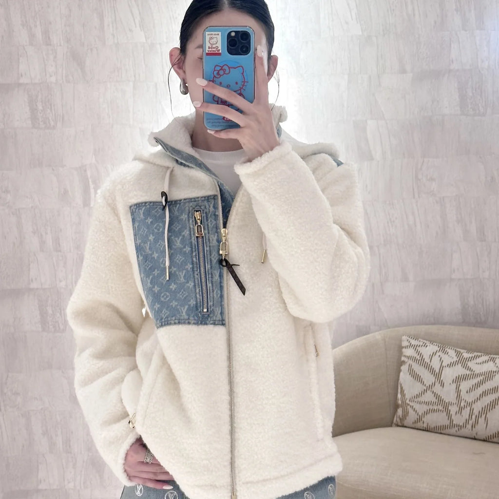 Suede Teddy Hooded Jacket 1426010601