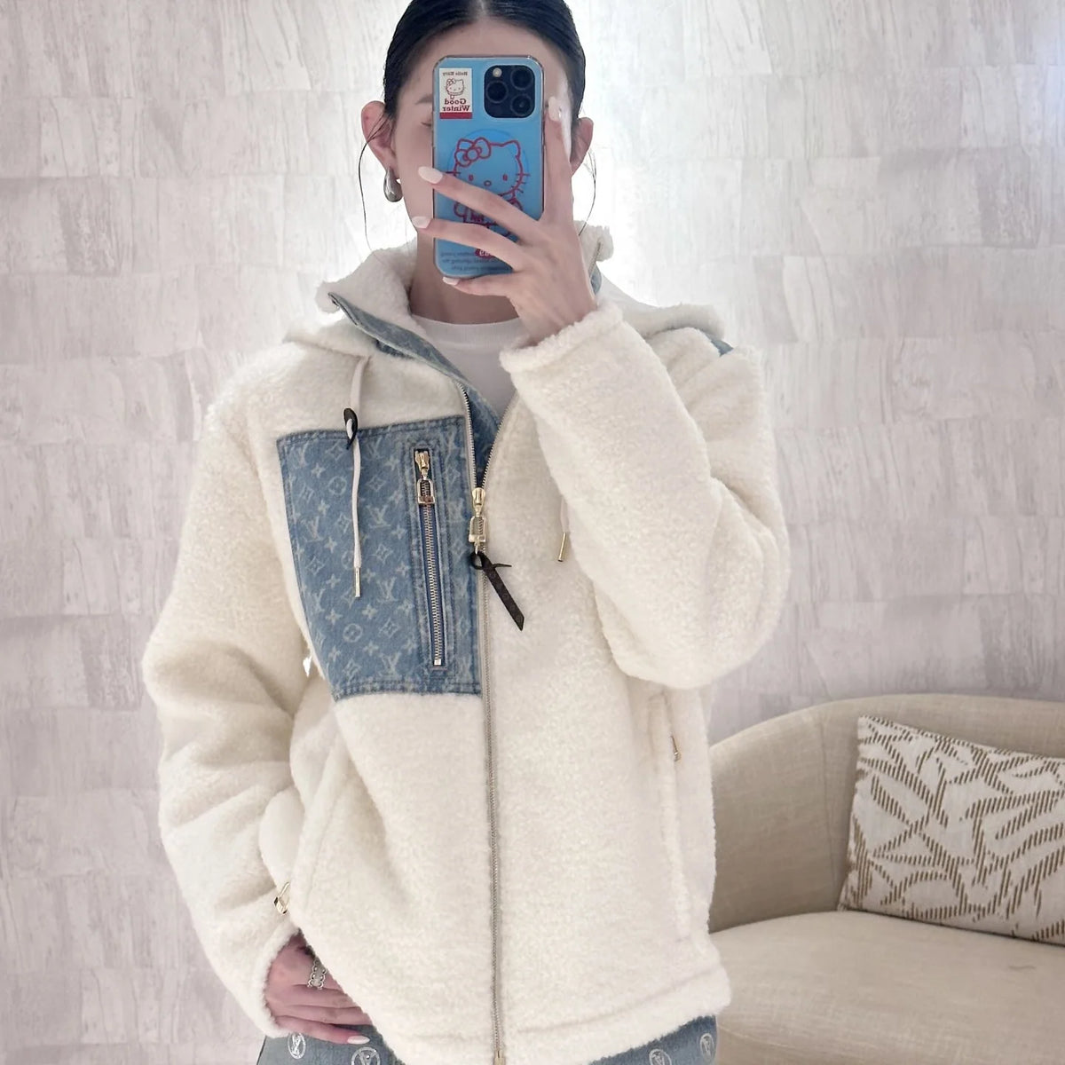 Suede Teddy Hooded Jacket 1426010601
