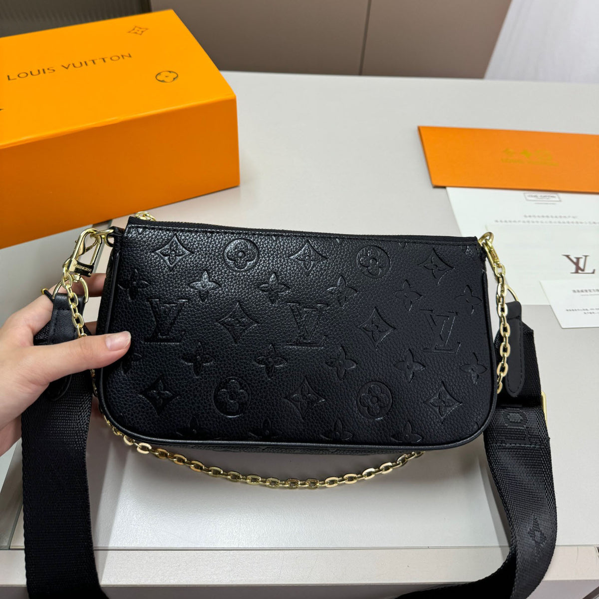 L Fashion Embossed Stack Bag XC24092414