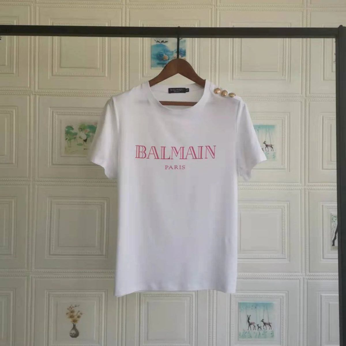 New Short Sleeve Bronzing Letter Cotton Loose T-Shirt 1024071806