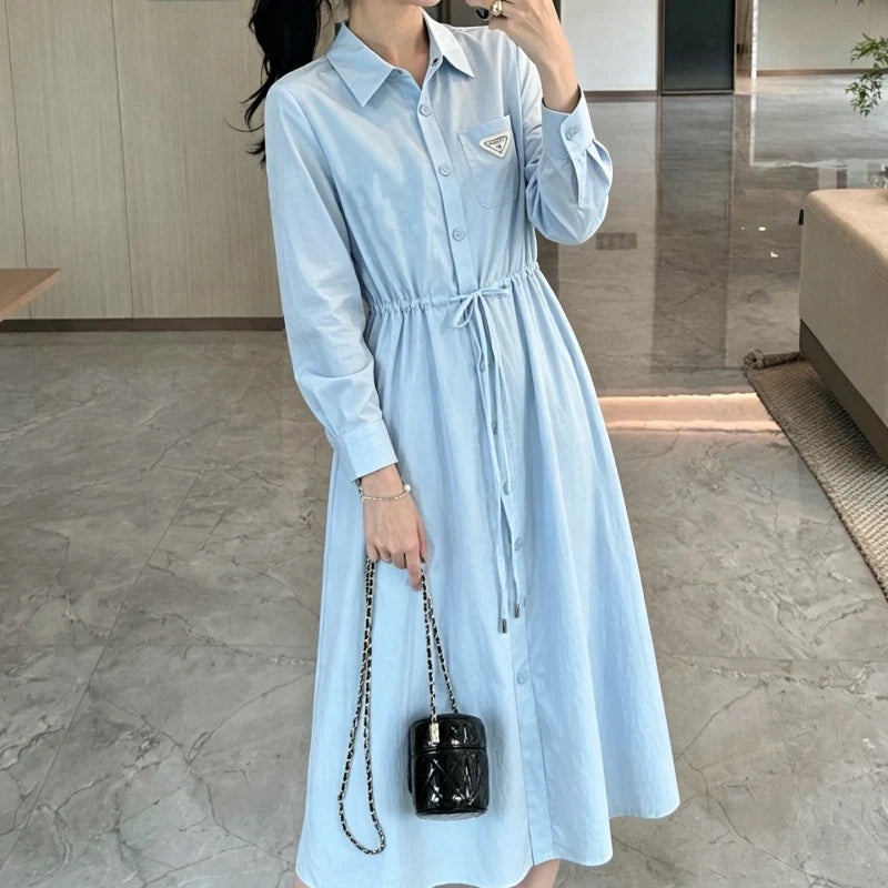 Women's  PRA New Fashion Drawstring Waist Shirt Dress DM1326091824