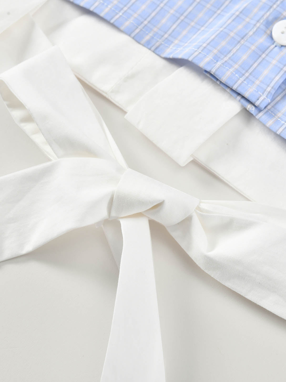 Preppy Blue Check Cropped Family Matching Shirt | KINS CLASS