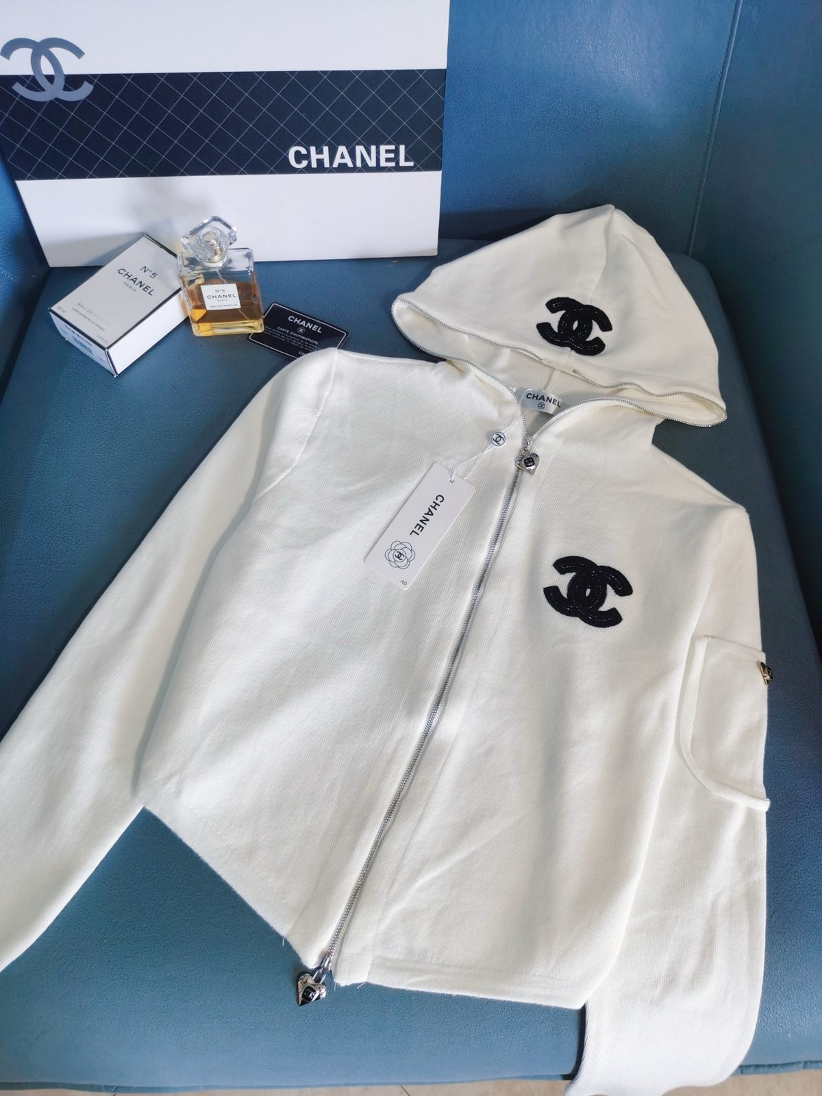 Fashion Knitted Hooded Zipper Jacket 0724101601