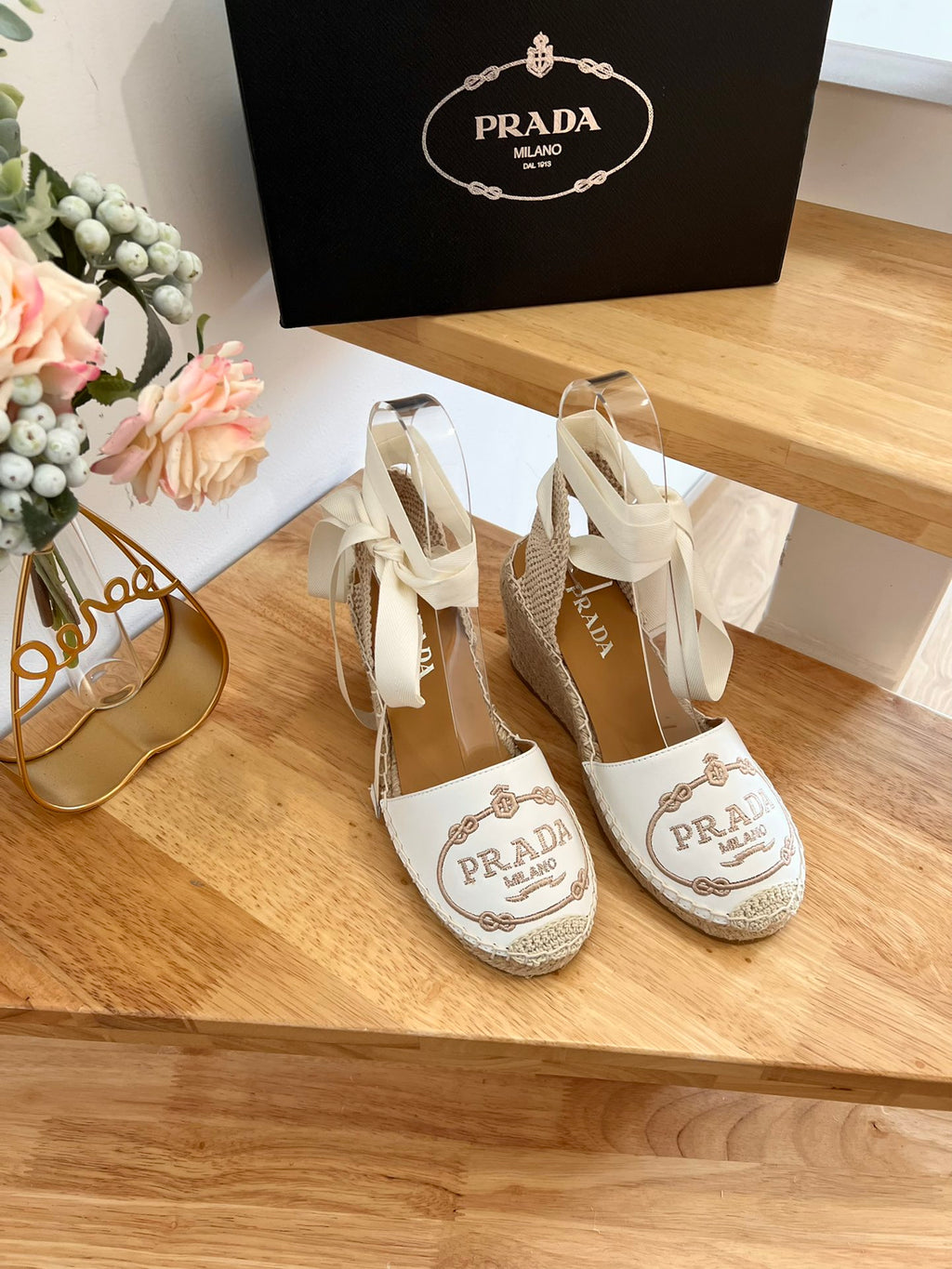 P Braided round toe wedge heel lace-up sandals bucket shoes 0724070903