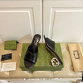 Gucc1 top fashion heel slippers 0724030803