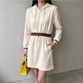 New Fashion Women's Hooded Drawstring Waist Dress PD1326091009