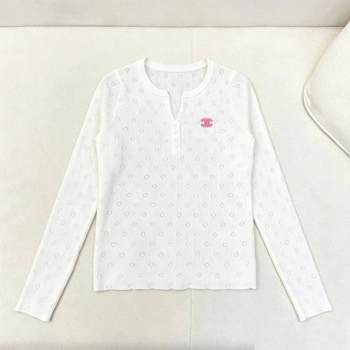 New Fashion Women's CC V-Neck Knit Top DM1326091825