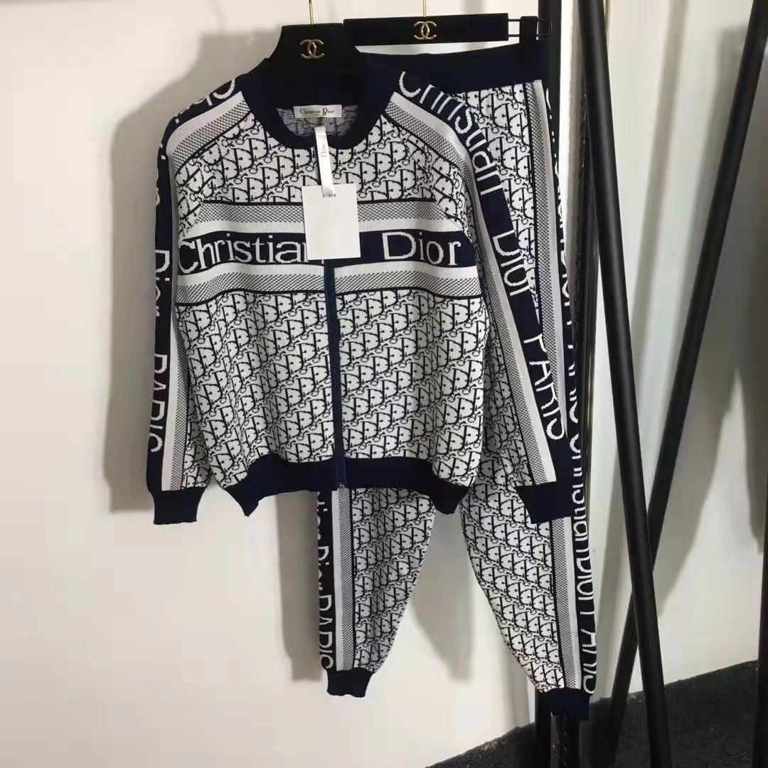 Fashion new knitted sweater two piece set PD01070715