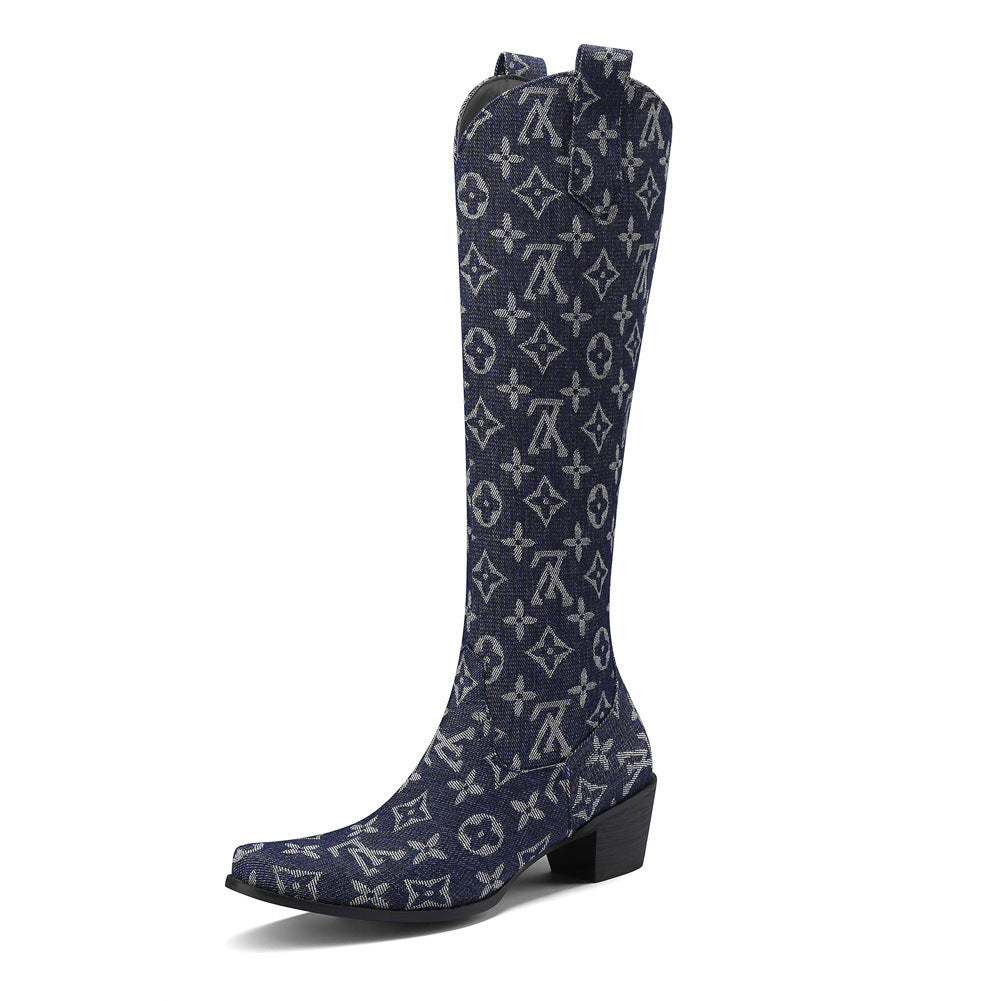 Fashion Autumn Mid Heel High Boot PF1023101323