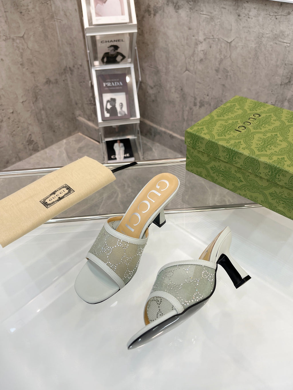 Gucc1 top fashion stiletto slippers 0724030802