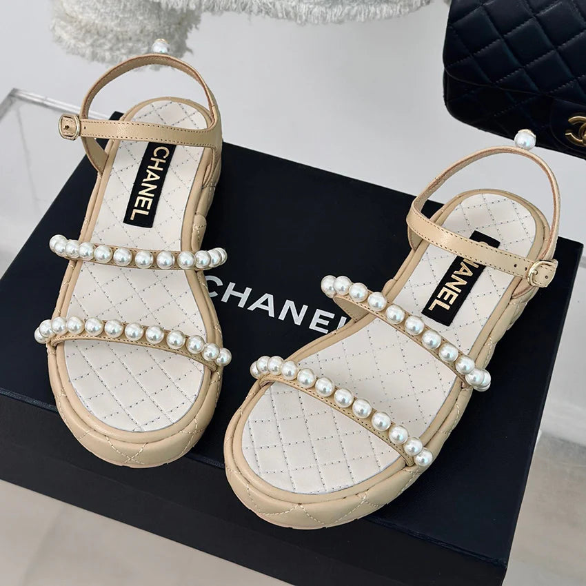 Fashion and versatile pearl chain sandals 1024052318