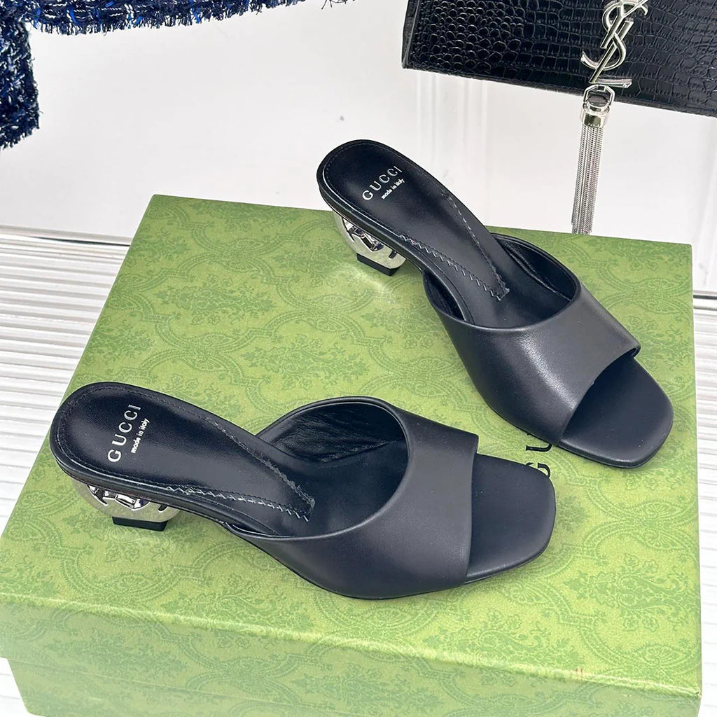 Fashion and versatile high-heeled slippers 1024042327