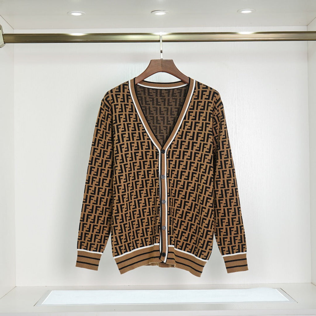 F Print Fashion Cardigan Sweater XC0823040761