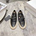Raffia Straw Mary Jane Flat Single Shoes 1025051503