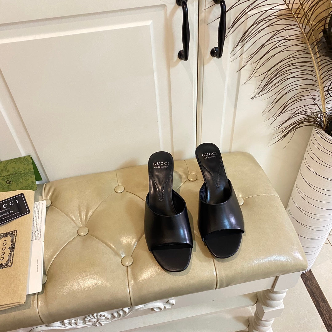 Gucc1 top fashion heel slippers 0724030803