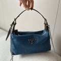 Classic underarm denim bag 1824050302