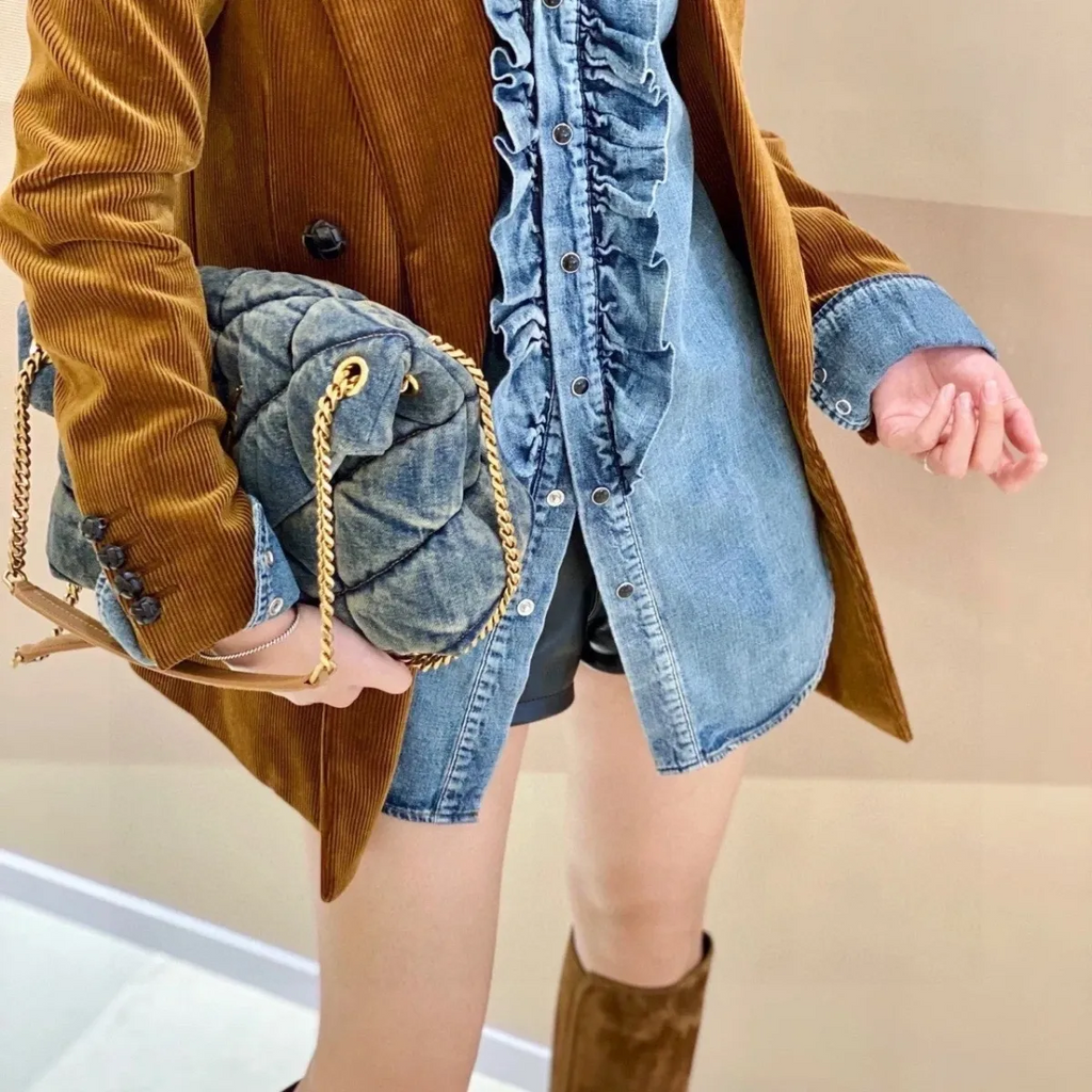 Women's denim chain bag  9000918004