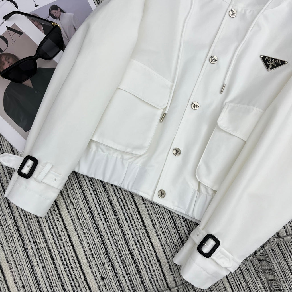 PR Short casual hooded trench coat jacket 1824091006