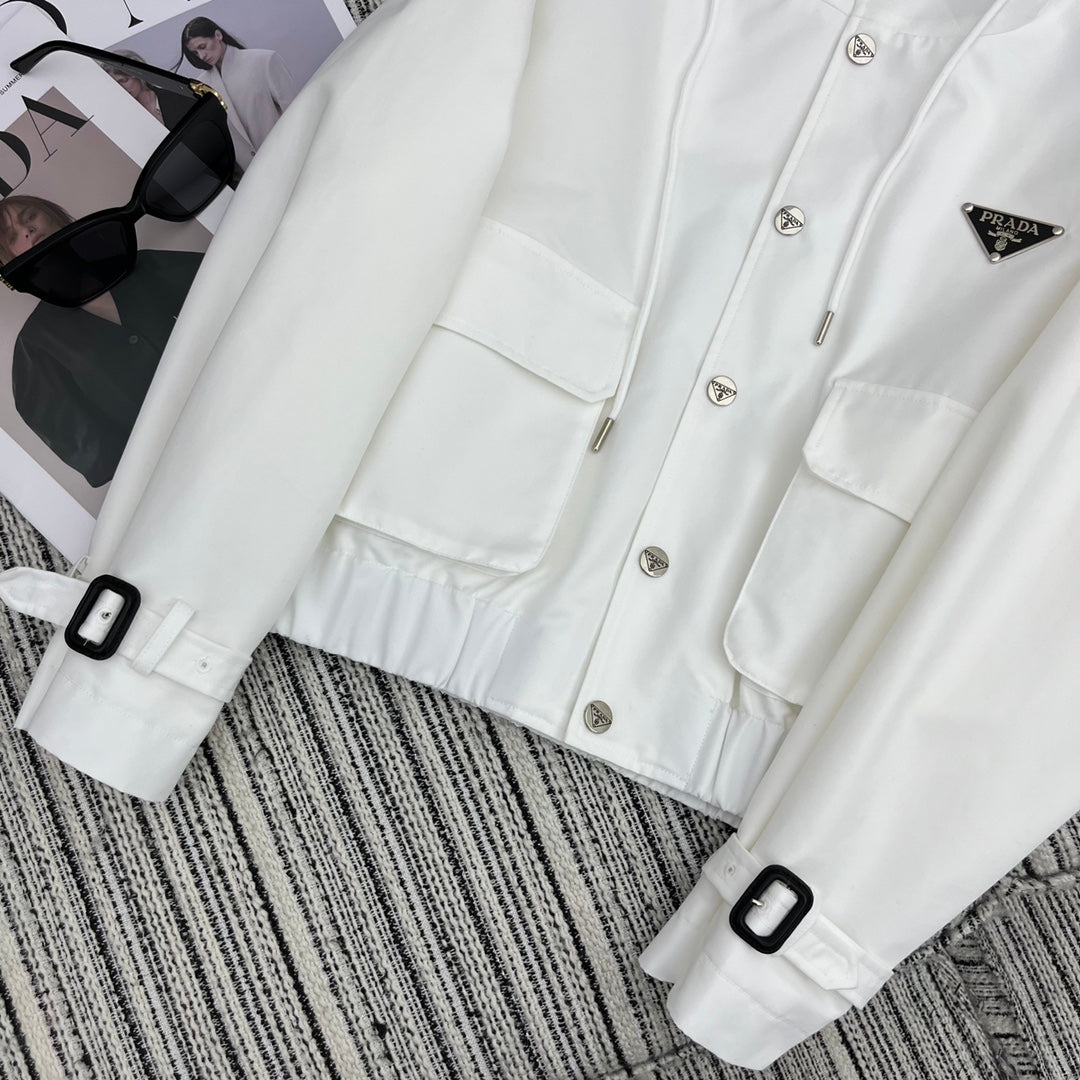 PR Short casual hooded trench coat jacket 1824091006