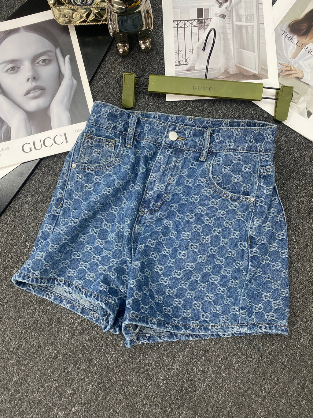 fashion print denim shorts 0725051908