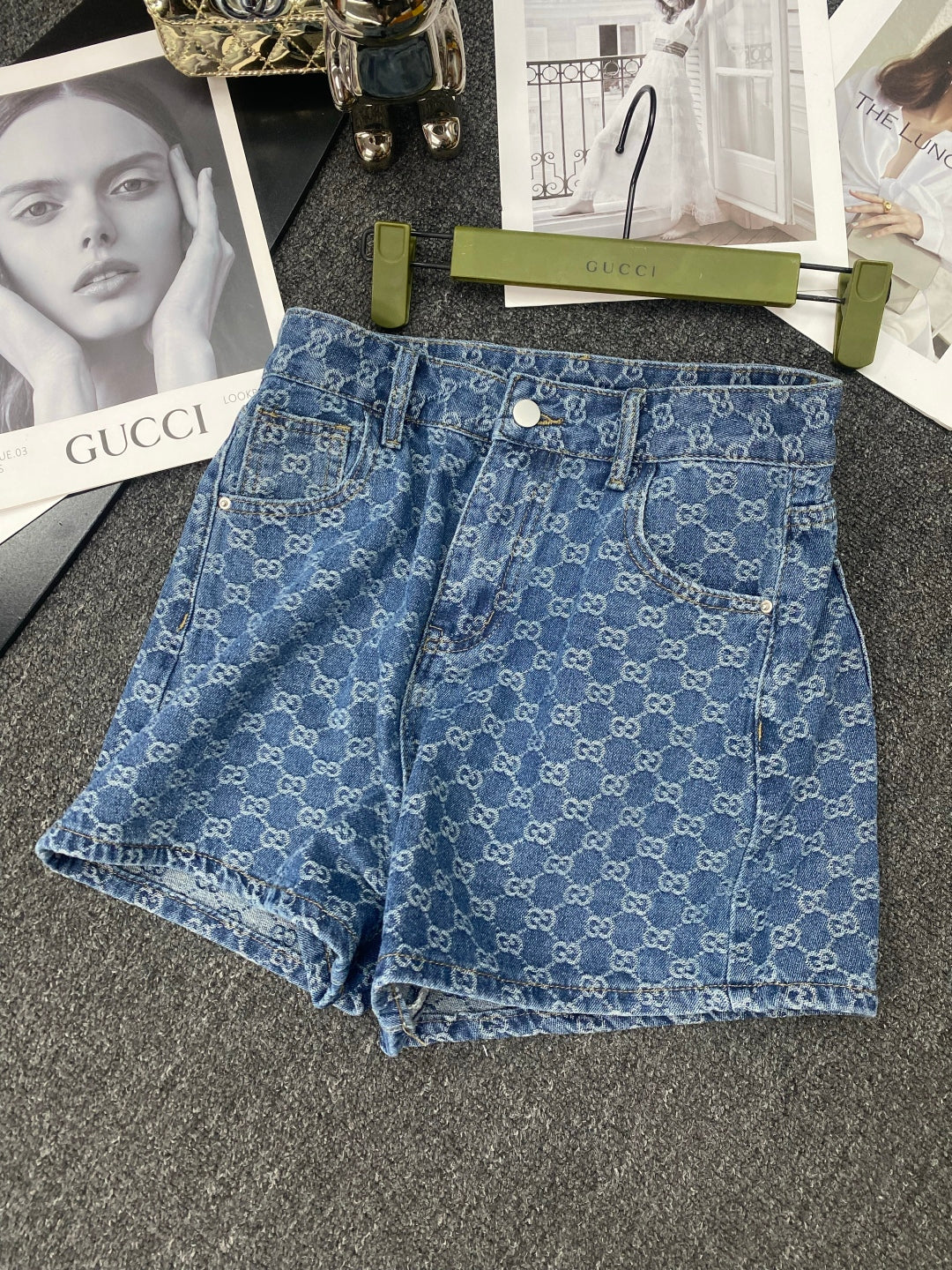 fashion print denim shorts 0725051908
