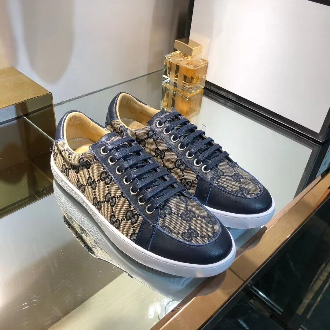 High Quality Casual Print Couple Genuine Leather Sneakers 1024031214